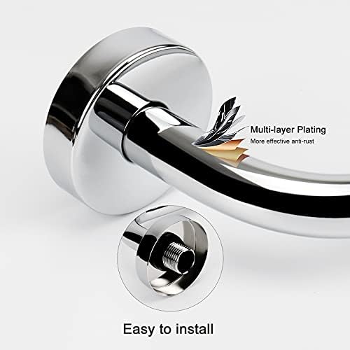 NearMoon S Shaped Shower Head Riser Arm, Shower Extender Arm with Flange, Standard 1/2" Connection- Bathroom Accessory (10 Inch, Chrome)