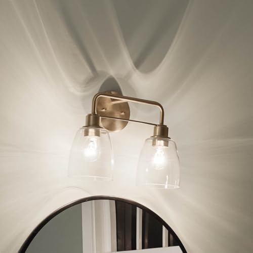 Kichler Meller 11.25 Inch Wall Light, 1 Light Exterior Wall Sconce in Champagne Bronze, (11.25" H x 5.5" W), 5100CPZ
