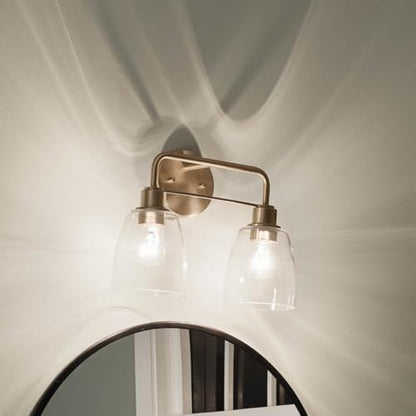 Kichler Meller 11.25 Inch Wall Light, 1 Light Exterior Wall Sconce in Champagne Bronze, (11.25" H x 5.5" W), 5100CPZ
