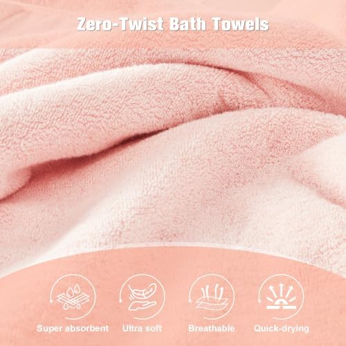 COZYART Luxury Bath Sheet, 35x70, Pink 100% Turkish Cotton 650 GSM