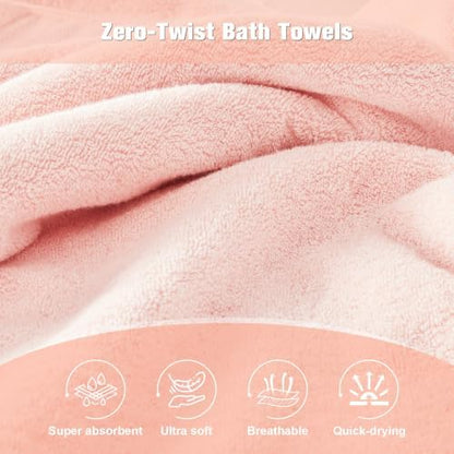 COZYART Luxury Bath Sheet, 35x70, Pink 100% Turkish Cotton 650 GSM