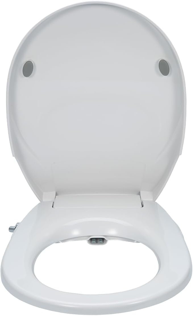Non-Electric Bidet Toilet Seat, Round Fit with Quiet-Close Lid, Dual Nozzles for Rear & Feminine Wash, Easy DIY Installation
