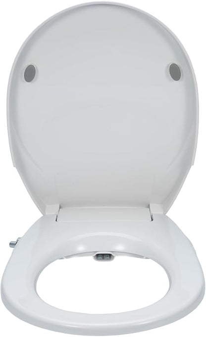 Non-Electric Bidet Toilet Seat, Round Fit with Quiet-Close Lid, Dual Nozzles for Rear & Feminine Wash, Easy DIY Installation