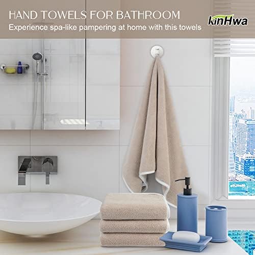 KinHwa Hand Towels for Bathroom, Microfiber Face Towels, 16x30 Inch, 2 Pack