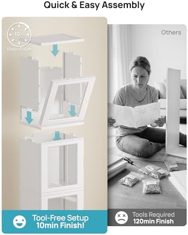 Vtopmart 63.2”H x 15.2“W Waterproof Bathroom Storage Cabinet for Tiny Space