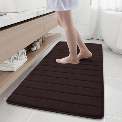 Buganda Memory Foam Bath Mat 60 x 24, Ultra Soft Absorbent Bathroom Rugs