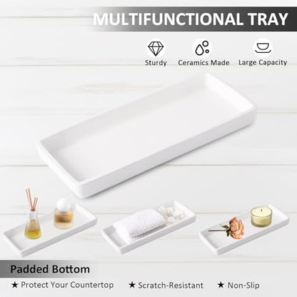 XLHOMO Resin White Bathroom Set, 6 Pcs Bath Decor and Accessories Sets