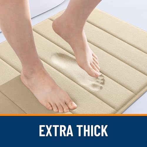 OLANLY Memory Foam Bath Mat 35x24, Super Soft and Absorbent Bathroom Rugs