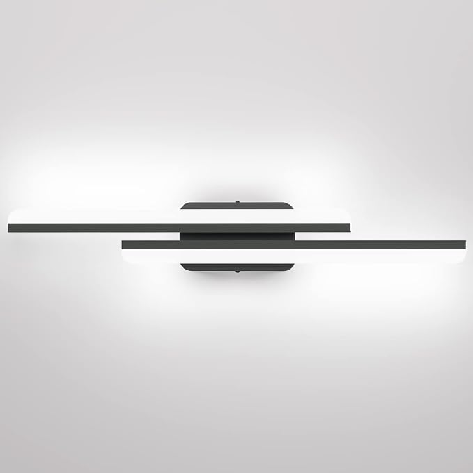 Ralbay 32" Black Bathroom Vanity Lights 36W Frosted Aluminum Modern LED Matte Black Vanity Light for Bathroom Lighting Fixtures White Light 6000K Black 32 inch