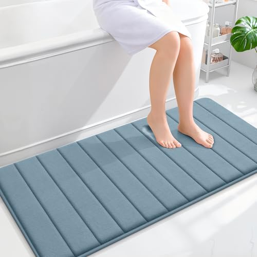OLANLY Memory Foam Long Bathroom Rugs Runner 47x24, Super Soft Absorbent