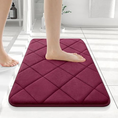 OLANLY Memory Foam Bath Mat 24x16, Ultra Soft and Absorbent Bathroom Rugs