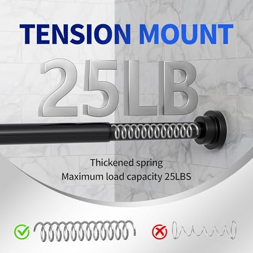 Mcrbeay Shower Curtain Rod, 1" Diameter Heavy Duty Tension Shower Rod