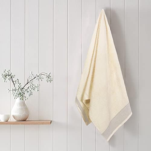 BELIZZI HOME 2 Pack Oversized Cotton Bath Towels, 28x55 inches, Ivory, Ultra Absorbent, Quickdry & Lightweight