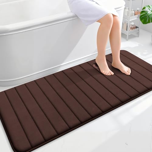 OLANLY Memory Foam Long Bathroom Rugs Runner 59x24, Super Soft Absorbent