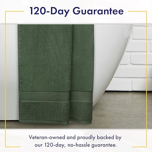 Alusa Home 100% Organic Luxury Bath Sheets - GOTS Certified - Extra Large 35x70 Inches (Pack of 2) Zero-Twist, Long-Staple Cotton Bath Sheet Set (Hunter Green)