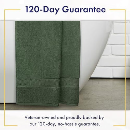 Alusa Home 100% Organic Luxury Bath Sheets - GOTS Certified - Extra Large 35x70 Inches (Pack of 2) Zero-Twist, Long-Staple Cotton Bath Sheet Set (Hunter Green)