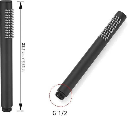 Hand Shower Round Wand Handheld Shower Spray High Pressure Single Function Luxury Hand Showerhead Matte Black