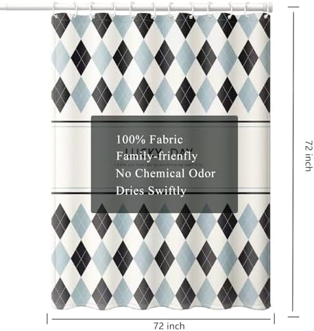 LLSCL Fabric Shower Curtain Liner with Magnets, Waterproof Hotel Quality, 72 x 72 Machine Washable