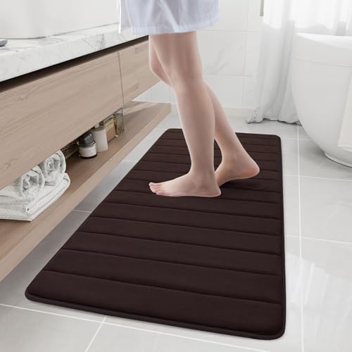 Buganda Memory Foam Bath Mat 55 x 24, Ultra Soft Absorbent Bathroom Rugs