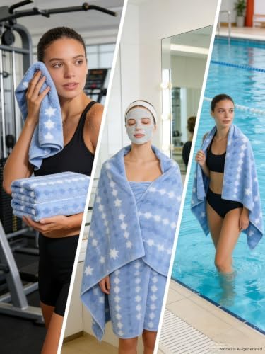 2-Pack Microfiber Bath Towels (27x54 Inches) - Ultra Soft & Quick Dry, 3X Absorbency, Lightweight for Gym, Yoga, Travel & Spa - Perfect for Home, Fitness & Post-Workout