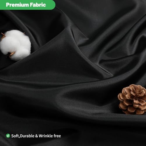 eachope Waterproof Fabric Shower Curtain Liner,72x72 Inch Black,1 Pack
