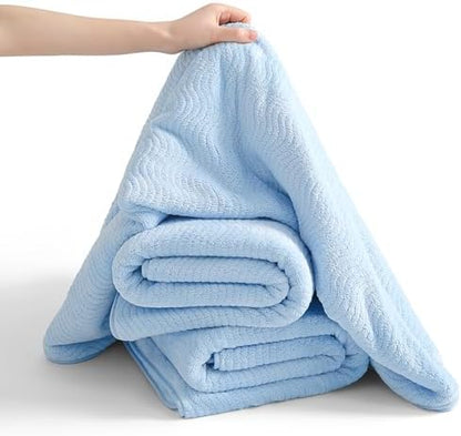 8 Piece Bath Towel Set Blue|2 Oversized Large Bath Sheet,2 Hand Towels,4 Washcloths| Ultra Soft Cozy Bath Towel Set for Bathroom Hotel Gym Spa,Highly Absorbent & Quick Dry Bathroom Towel Collections