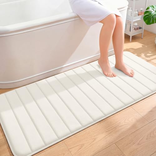OLANLY Memory Foam Long Bathroom Rugs Runner 59x24, Super Soft Absorbent