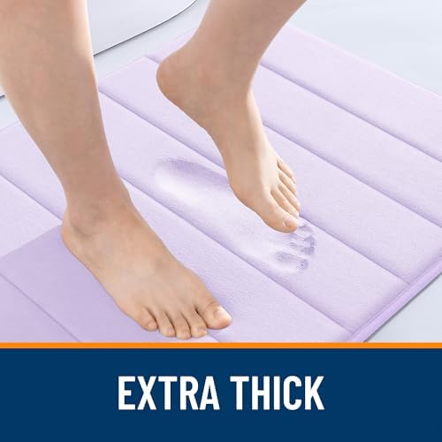 OLANLY Memory Foam Long Bathroom Rugs Runner 47x17, Super Soft Absorbent