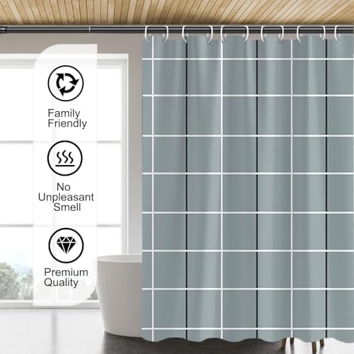 LLSCL Fabric Shower Curtain Liner with Magnets, Waterproof Hotel Quality, 72 x 72 Machine Washable