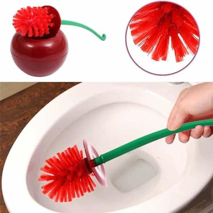 Cherry Toilet Brush and Holder, Cute Red Cherry Toilet Bowl Brush