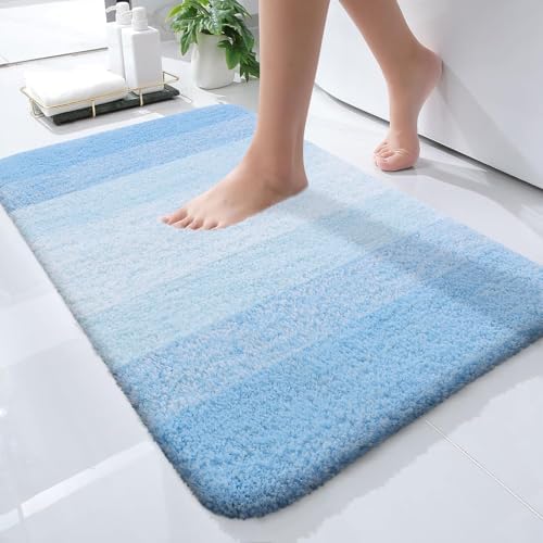 OLANLY Small Bathroom Rugs 24x16, Extra Soft Absorbent Microfiber Bath Rugs