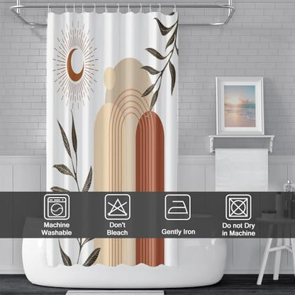 Boho Moon Stall Shower Curtain with Hooks 36x72 Inch
