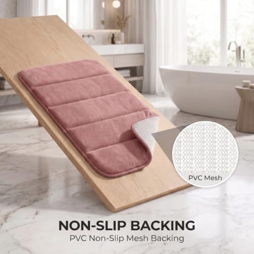 Memory Foam Bathroom Rugs Sets 2 Piece Dusty Rose