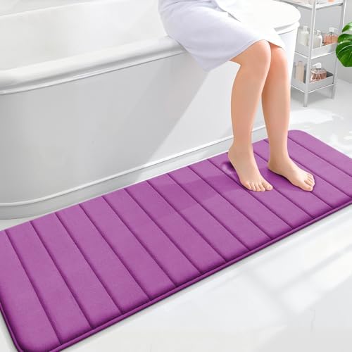 OLANLY Memory Foam Long Bathroom Rugs Runner 59x20, Super Soft Absorbent
