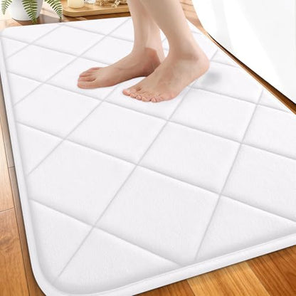 OLANLY Memory Foam Bath Mat 30x20, Ultra Soft and Absorbent Bathroom Rugs