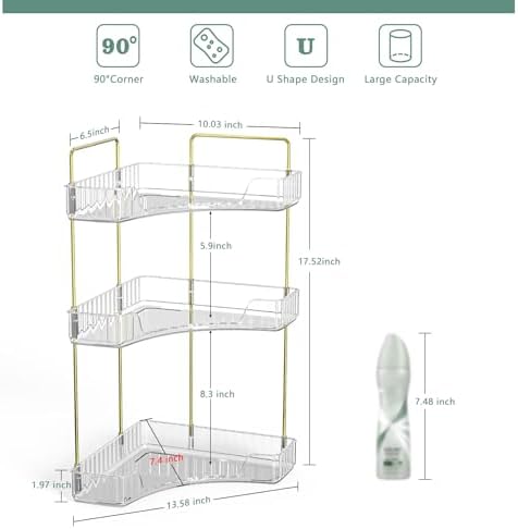 Webetop Corner Bathroom Organizer, 3 Tier Storage for Countertop