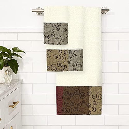 Zahari Home Miramar 3 Piece Bath Towel Set - Modern Decor, Unique Design, Multi Color Towel Set