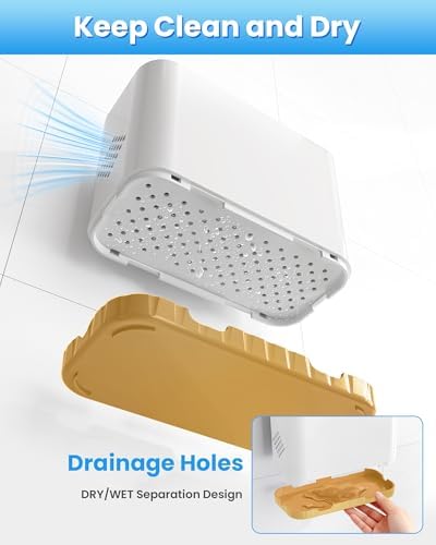 Toothbrush and Toothpaste Holders for Bathrooms Countertop - Detachable 5 Slots Kids Electric Toothbrush Holders Set Wall Mounted with Removable Dividers for Bathroom Decor and Accessories Organizer