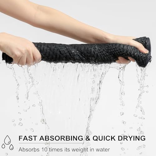 Ycosy 4 Pack Extra Large Microfiber Bath Towels Set,35x70 inches,600GSM,Less Lint Highly Absorbent Super Soft & Quick Dry,Oversized Bath Towels,Perfect for Bathroom Gym Pool,Black