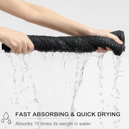 Ycosy 4 Pack Extra Large Microfiber Bath Towels Set,35x70 inches,600GSM,Less Lint Highly Absorbent Super Soft & Quick Dry,Oversized Bath Towels,Perfect for Bathroom Gym Pool,Black