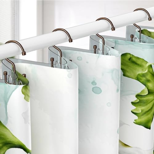 Goowin Shower Curtain Hooks, Shower Curtain Rings, Durable Rust Proof Shower Curtain Hangers, Double Glide Shower Rings for Curtain, Simple Shower Hooks for Shower Curtain, Bronze, 12 Pack-Cylinders