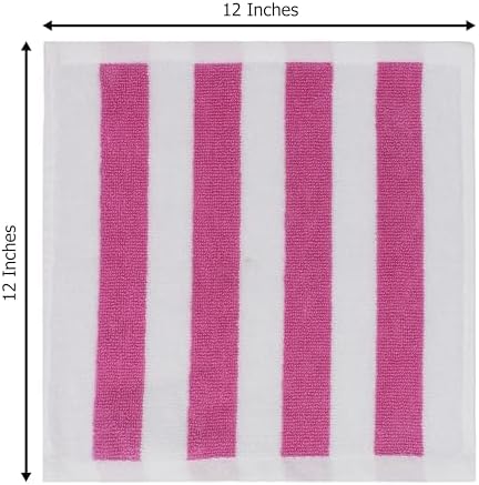 ORIGINAL KIDS Wash Cloths - 100% Cotton Set of 12 Cabana Stripe Washcloths