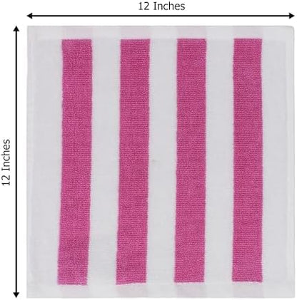 ORIGINAL KIDS Wash Cloths - 100% Cotton Set of 12 Cabana Stripe Washcloths