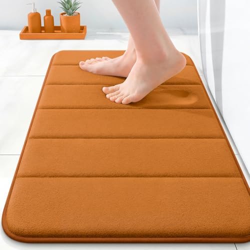 OLANLY Memory Foam Bath Mat 24x16, Super Soft and Absorbent Bathroom Rugs