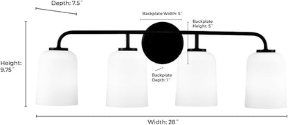 ML Lighting 214104-MB Laphia 28" Wide 4-Light Vanity - Matte Black