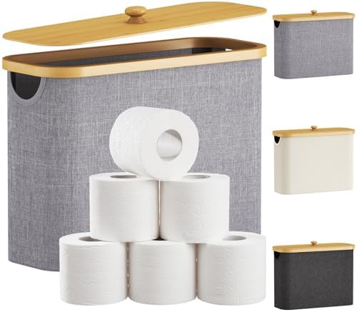 Lifewit Toilet Paper Storage Holder, Large Stand Basket, 23L, Light Gray