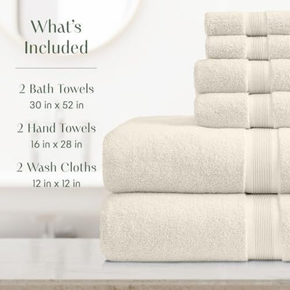 Springtree Home Luxury Bamboo Rayon Bath Towel Set | 6-Piece Set | Sand