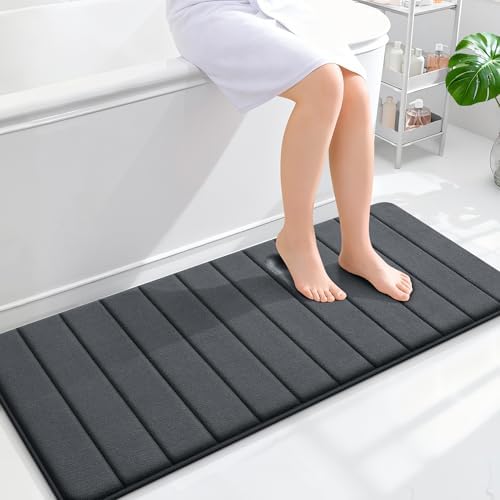 OLANLY Memory Foam Long Bathroom Rugs Runner 47x20, Super Soft Absorbent