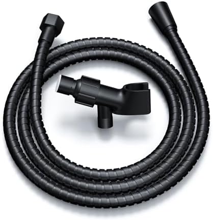MAYYAYA Brass Ball Handheld Shower Head Holder, 59IN ShowerHead Hose, Black