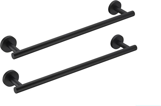 SEIDO Anti-Dropping Towel Bar with 6.7" Usable Lenth, Stainless Steel Towel Rack for Bathroom Wall, Double Locking Design Towel bar for Bathroom, Matte Black, 9 inch, 2pc